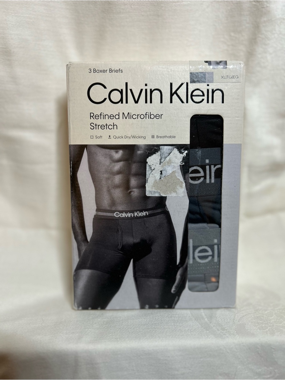 Calvin Klein Black Men’s Refined Microfiber Stretch Boxer Briefs (3-Pack)